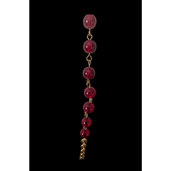 Vintage Chanel Gripoix Ruby Glass and Gold Chain
 Necklace - Picture 4 of 10